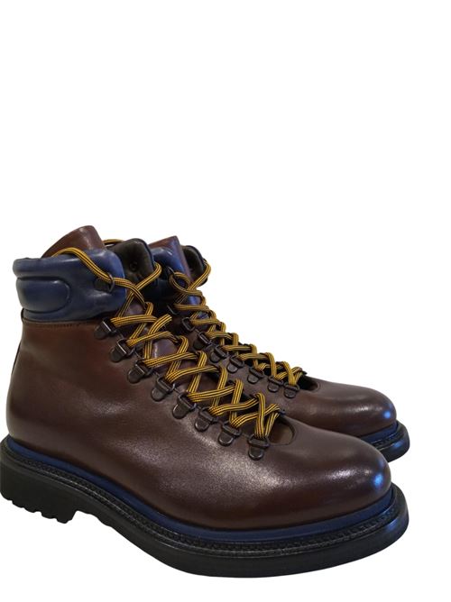 Brown and blue leather combat boots MARECHIARO 1962 | 5932 9569.BLU